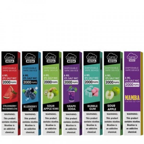 Airis Mega Disposable Vape 2000 Puffs * Adjustable Airflow Airis Mega Disposable Vape 2000 Puffs * Adjustable Airflow