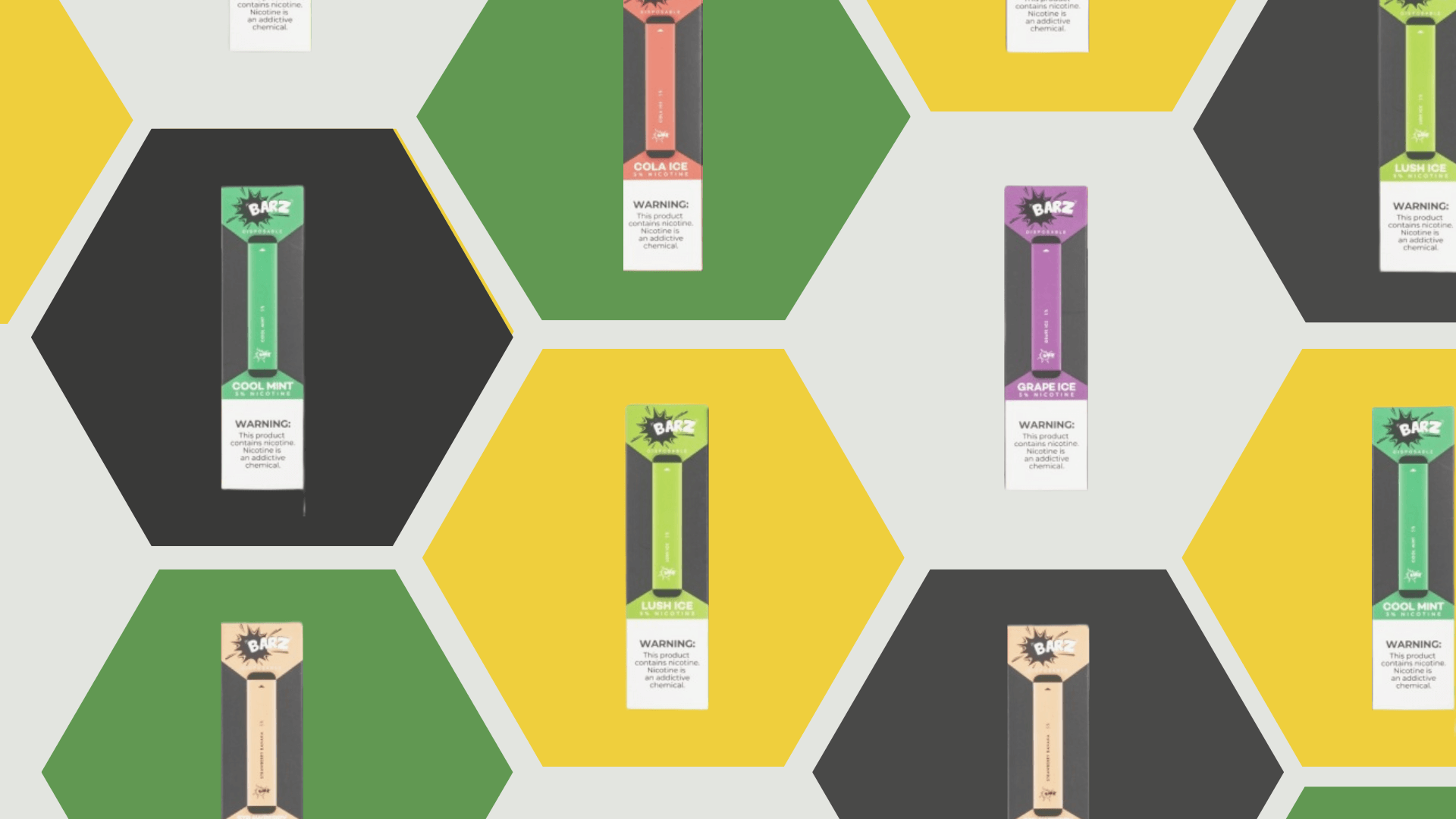 Variety of different flavors of Buzz Bar disposable vapes.